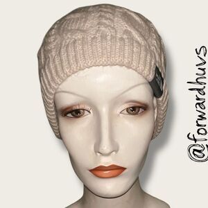 The North Face Adult Knit Beanie – Cable Knit, Cream Color